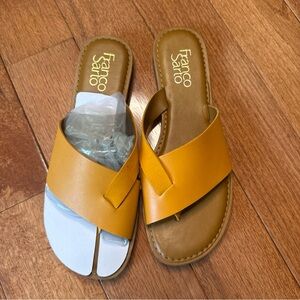 Franco Sarto Mustard Yellow Slide Sandals